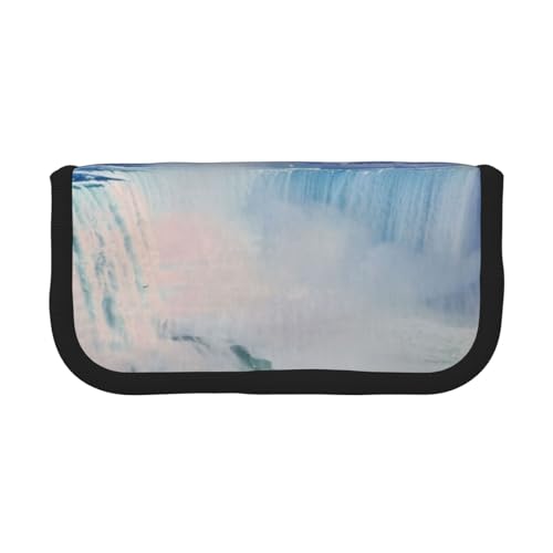 LRHCNZDCP Niagara Falls bedrucktes Federmäppchen aus Segeltuch, Make-up-Tasche, Gadget-Stifttasche, Stiftebox mit Reißverschluss, Schwarz , Einheitsgröße, Schulranzen von LRHCNZDCP