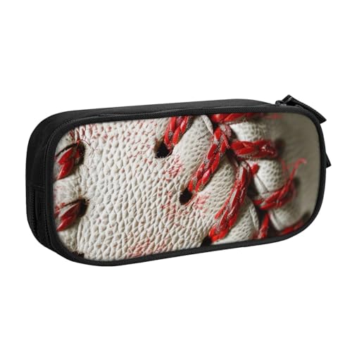 LRHCNZDCP Niedliches Federmäppchen, Baseball-Spitze, Nahaufnahme, bedrucktes Federmäppchen, Federmäppchen, Make-up-Tasche für Reisen, Schule, Büro, Schwarz, Schwarz , Einheitsgröße, Schulranzen von LRHCNZDCP