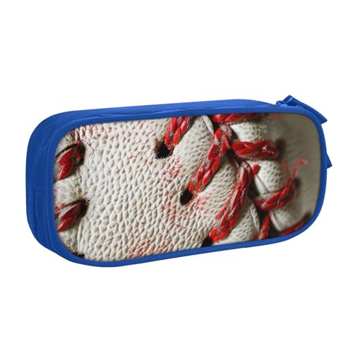 LRHCNZDCP Niedliches Federmäppchen, Baseball-Spitze, Nahaufnahme, bedrucktes Federmäppchen, Federmäppchen, Make-up-Tasche für Reisen, Schule, Büro, Schwarz, blau, Einheitsgröße, Schulranzen von LRHCNZDCP