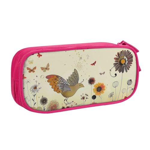 LRHCNZDCP Niedliches Federmäppchen, Motiv: Henne fliegende Schmetterlinge unter Blumen, bedrucktes Federmäppchen, Stiftebox, Make-up-Tasche für Reisen, Schule, Büro, Schwarz, rose, Einheitsgröße LRHCNZDCP Niedliches Federmäppchen, Motiv: Henne fliegende Schmetterlinge unter Blumen, bedrucktes Federmäppchen, Stiftebox, Make-up-Tasche für Reisen, Schule, Büro, Schwarz, rose, Einheitsgröße von LRHCNZDCP