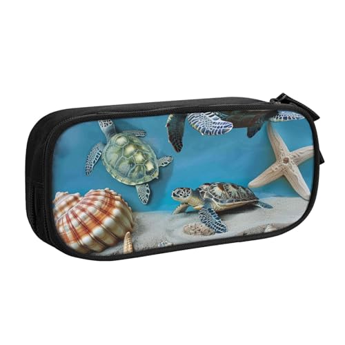 LRHCNZDCP Niedliches Federmäppchen, Motiv: Meeresmuschel, Schildkröte, bedrucktes Federmäppchen, Stiftebox, Make-up-Tasche für Reisen, Schule, Büro, Schwarz, Schwarz , Einheitsgröße, Schulranzen LRHCNZDCP Niedliches Federmäppchen, Motiv: Meeresmuschel, Schildkröte, bedrucktes Federmäppchen, Stiftebox, Make-up-Tasche für Reisen, Schule, Büro, Schwarz, Schwarz , Einheitsgröße, Schulranzen von LRHCNZDCP