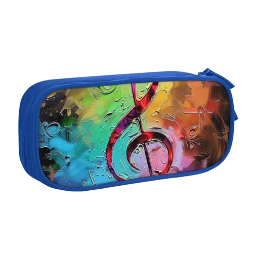 LRHCNZDCP Niedliches Federmäppchen, bunte Musiknoten, bedruckt, Federmäppchen, Stiftebox, Make-up-Tasche für Reisen, Schule, Büro, Schwarz, blau, Einheitsgröße, Schulranzen LRHCNZDCP Niedliches Federmäppchen, bunte Musiknoten, bedruckt, Federmäppchen, Stiftebox, Make-up-Tasche für Reisen, Schule, Büro, Schwarz, blau, Einheitsgröße, Schulranzen von LRHCNZDCP