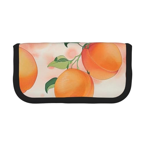 LRHCNZDCP Pfirsichfarbenes Federmäppchen aus Segeltuch, Make-up-Tasche, Gadget, Stiftebox mit Reißverschluss, Schwarz , Einheitsgröße, Schulranzen von LRHCNZDCP