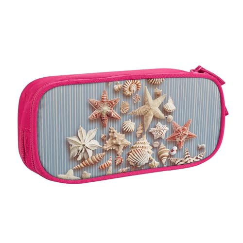 LRHCNZDCP Seashell Weihnachten Bedrucktes Federmäppchen Beutel Niedlich Federmäppchen Stiftebox Stifteetui für Schule Büro Schwarz, rose, Einheitsgröße, Schulranzen von LRHCNZDCP