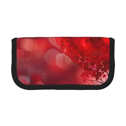 LRHCNZDCP Stifteetui mit Blumendruck, aus Segeltuch, Make-up-Tasche, Gadget, Stiftebox mit Reißverschluss, Schwarz , Einheitsgröße, Schulranzen von LRHCNZDCP