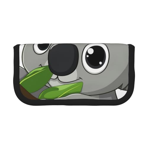 LRHCNZDCP Stifteetui mit grünem Blattmotiv, bedruckt, aus Segeltuch, Make-up-Tasche, Stifteetui mit Reißverschluss, Schwarz , Einheitsgröße, Schulranzen von LRHCNZDCP