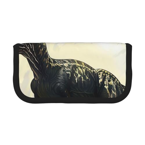 LRHCNZDCP Velociraptor Federmäppchen mit Dinosaurier-Motiv, aus Segeltuch, Make-up-Tasche, Gadget, Stiftebox mit Reißverschluss, Schwarz , Einheitsgröße, Schulranzen von LRHCNZDCP