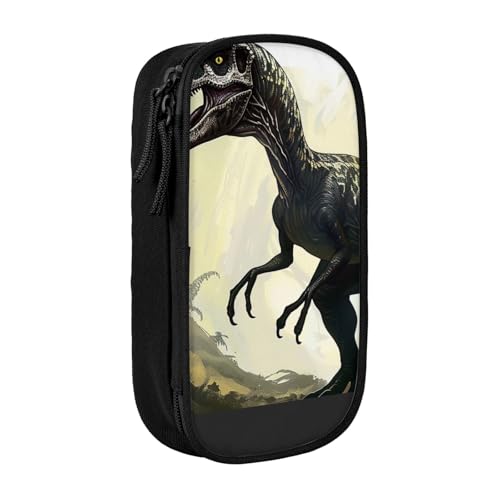 LRHCNZDCP Velociraptor Federmäppchen mit Dinosaurier-Motiv, niedliches Federmäppchen, Stiftebox für Schule, Büro, Schwarz, Schwarz , Einheitsgröße, Schulranzen von LRHCNZDCP