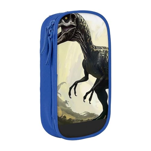 LRHCNZDCP Velociraptor Federmäppchen mit Dinosaurier-Motiv, niedliches Federmäppchen, Stiftebox für Schule, Büro, Schwarz, blau, Einheitsgröße, Schulranzen von LRHCNZDCP