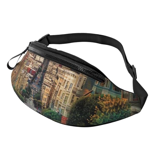 San Francisco bedruckte Bauchtasche für Herren und Damen, Crossbody-Bauchtasche mit verstellbarem Riemen für Wandern, Laufen, Reisen, Radfahren, Schwarz , Einheitsgröße, Wanderrucksack San Francisco bedruckte Bauchtasche für Herren und Damen, Crossbody-Bauchtasche mit verstellbarem Riemen für Wandern, Laufen, Reisen, Radfahren, Schwarz , Einheitsgröße, Wanderrucksack von LRHCNZDCP