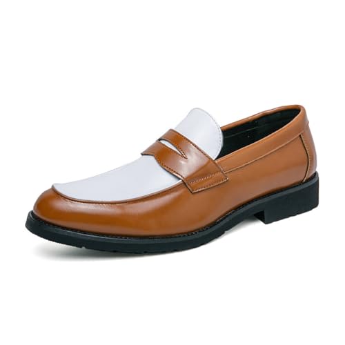 Herren Slip-On Anzugschuhe Formelle Loafer Moc Toe Smokingschuhe Klassische Freizeit Partyschuhe,Gelb,39 EU Herren Slip-On Anzugschuhe Formelle Loafer Moc Toe Smokingschuhe Klassische Freizeit Partyschuhe,Gelb,39 EU von LRMYMHY