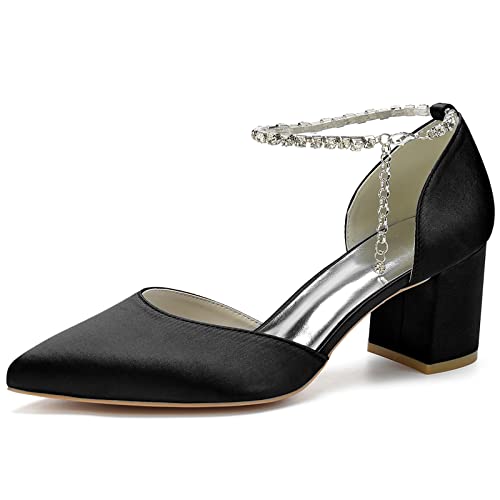 LRMYMHY Damen Blockabsatz Riemchensandalen Mit Strass Spitze Zehen Brautschuhe Abend Party Hochzeitsschuhe,Schwarz,43 EU LRMYMHY Damen Blockabsatz Riemchensandalen Mit Strass Spitze Zehen Brautschuhe Abend Party Hochzeitsschuhe,Schwarz,43 EU von LRMYMHY