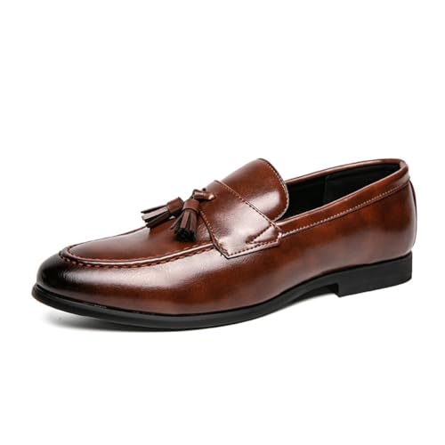 LRMYMHY Herren Slip-On Leder Loafer Wingtip Brogue Quaste Leichte Slip Sattelschuhe Casual Dress Schuhe,Braun,47 EU LRMYMHY Herren Slip-On Leder Loafer Wingtip Brogue Quaste Leichte Slip Sattelschuhe Casual Dress Schuhe,Braun,47 EU von LRMYMHY