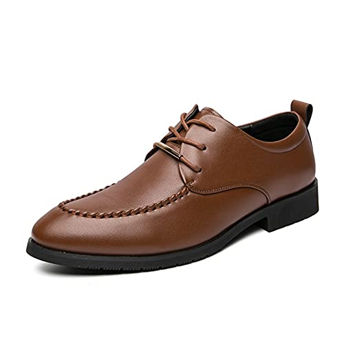 LRUII Kleid Oxford für Herren, Schnürschürze, runde Zehen, Derby-Schuhe, veganes Leder, rutschfest, niedrige Oberseite, Gummisohle, Blockabsatz, rutschfest, Hochzeit von LRUII