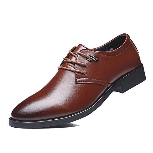 LRUII Kleid Oxford für Herren Schnür-Derby-Schuhe mit runder Spitze Veganes Leder Anti-Rutsch-Blockabsatz Low-Top-Abschlussball von LRUII