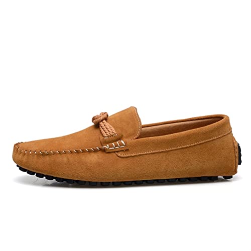 LRUII Loafer, Loafer-Schuhe für Herren, Wildleder, Vamp, runde Zehenpartie, atmungsaktive Nähte, Schnürung, Flacher Absatz, flexibel, weich, zum Reinschlüpfen von LRUII