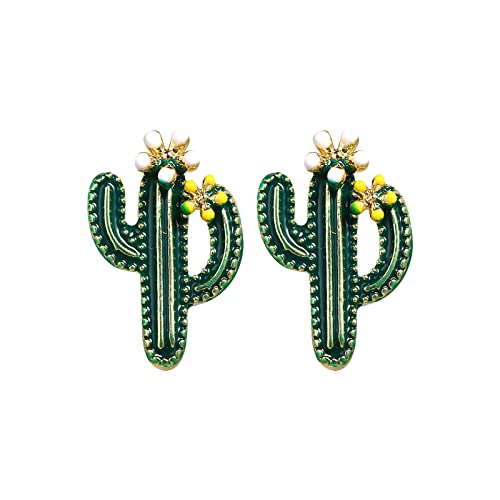 Damen Ohrringe Mode Ohrringe Edelstahl Kaktus Ohrringe Damen Kreative Ohrringe Kaktus baumelnde Kristall Ohrringe Damen Ohrringe 6 Stück baumelnde Perlenohrringe, 6 Stück A, Einheitsgröße von LRWEY
