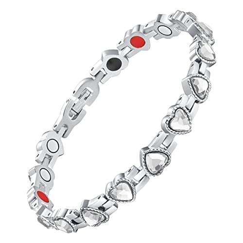 LRWEY Herzförmiges Gaussisches Magnetarmband mit verstellbarem Diamant-Magnetarmband für Hochzeitsgäste, Frauen, SL4, Einheitsgröße von LRWEY