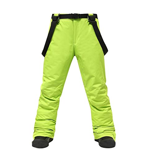 LRWEY Schneehose Herren Hosenträger Hose Wasserdicht Snowboard Ski Lätzchen Isolierte Hose Dicke Jogginghose für Damen, grün, 50 von LRWEY