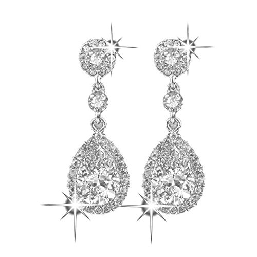 LRWEY Strass-Ohrringe, Schmuck, Hochzeit, für Damen, Hochzeit, Ohrringe, Stern, weiß, Einheitsgröße von LRWEY