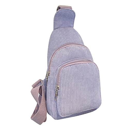 Mini Cord Sling Bag Frauen Schultertasche Brusttasche Geldbörse Tasche Paket Kleine Umhängetasche, Purple, Einheitsgröße von LRWEY