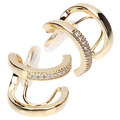 LRXIYODE 1 Paar C Form Ohrclips Gold Ohrknochen Hypoallergenes Design für Partys Hochzeiten und Alltag von LRXIYODE