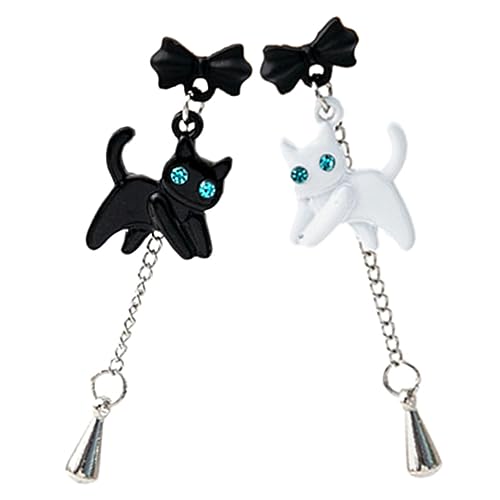 LRXIYODE 1 Paar Katze Ohrringe Damen Einzigartige Rhinestone Tier Ohrringe Leicht und für Alltag oder Besondere Anlässe Stilvolle Dangle von LRXIYODE