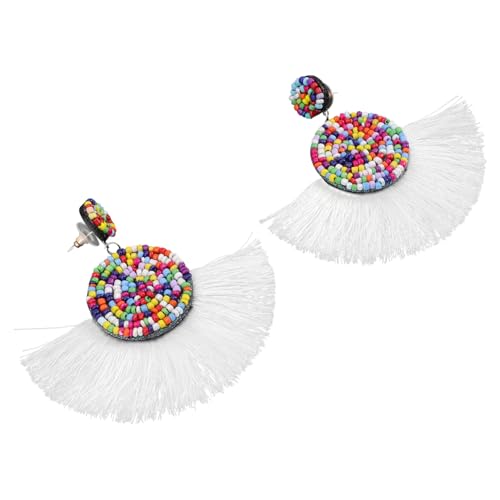 LRXIYODE 1paar Bohemian Dangle Ohrringe Für Damen Farbige Quasten Perlenohrringe Leichte Statement Ohrringe Vintage Stil Für Alltag Und Besondere Anlässe Femininer Schmuck Für Frauen von LRXIYODE