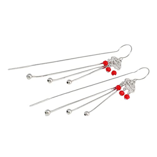 LRXIYODE 1 Paar Silber Vintage Ohrringe mit Langem Quasten Design Lock Form Ohrhänger Geschenkidee für Frauen für Partys und Alltag von LRXIYODE