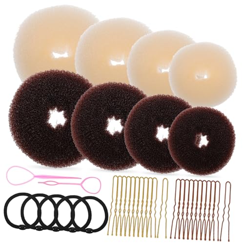 LRXIYODE 1 Satz Donut Haarknoten Maker mit Buns U Förmigen Haarnadeln und Haargummis für Einfaches Haarstyling bei und Mädchen für Frisuren von LRXIYODE