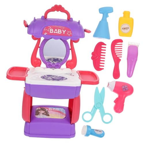 LRXIYODE 1satz Friseur-Set Für Junge Mädchen Tragbarer Schminkkoffer Mit Haartrockner Spiegel Und Zubehör Simuliertes Haarstyling-Spielzeug Für Mädchen Kreatives Lernspielzeug Fantasie von LRXIYODE