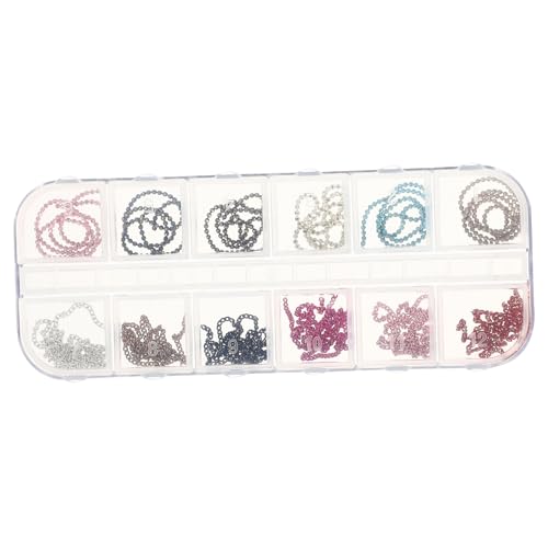 LRXIYODE 1 Schachtel Nail Art Ketten Deko Metallketten DIY Nagel Schmuck für Natürliche und Künstliche Nägel Geeignet für Anfänger Damen Salon und Heimgebrauch Sichere Maniküre Accessoires von LRXIYODE