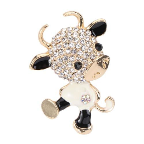 LRXIYODE 1stück Cartoon Rhinestone Inlaid Brooch Niedlicher Rinder-brosche Für Neujahrsfeiern Kreatives Kleidung-accessoire Für Partys Und Besondere Anlässe von LRXIYODE
