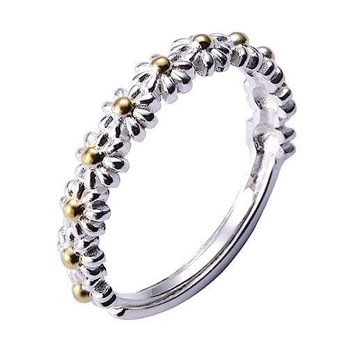LRXIYODE 1 Stück Damen Ring Verstellbarem Material Stilvoller Daisy Ring Chic und für Jede Gelegenheit als für Freunde für Sich Selbst Ansprechendes Design Aufmerksamkeit Erregt und Lob von LRXIYODE