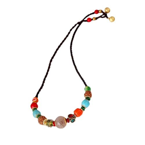 LRXIYODE 1 Stück Ethnische Halskette mit Bunten Perlen Robuste Schmuckstücke für Damen für Alltag und Besondere Anlässe Vielseitig Kombinierbar und Individuell Tragbar Zufällige Farbe von LRXIYODE