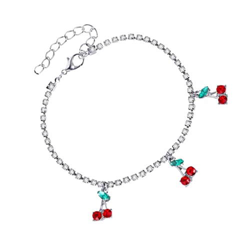 LRXIYODE 1 Stück Fußkette mit Zartem Kirschpendant für Damen Verstellbare Ankerkette Modisches Schmuckstück für Strand und Freizeit als für Freundin oder Familie von LRXIYODE