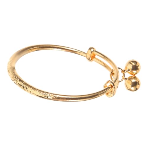 LRXIYODE 1 Stück Hand Ring Imitation Gold Armband mit Glocke für Mädchen Elegantes Armband für Kleinkinder S Innendurchmesser für von LRXIYODE