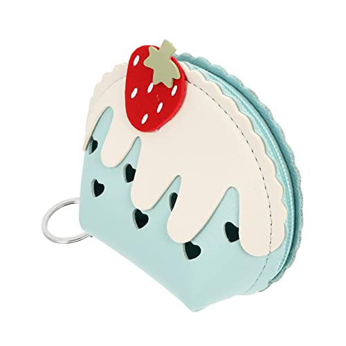 LRXIYODE Erdbeer Geldbörse Kleiner PU Schlüsselanhänger Tasche mit Reißverschluss für Damen Karten und Münzen Aufbewahrung Tragbare Erdbeer Münzbeutel für Alltag und Reisen von LRXIYODE
