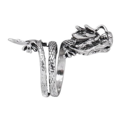 LRXIYODE 1 Stück Retro Drachenring für Herren Kreativer Modischer Ring Hochwertigem Langlebigem Material für Besondere Anlässe Stilvolles Accessoire von LRXIYODE