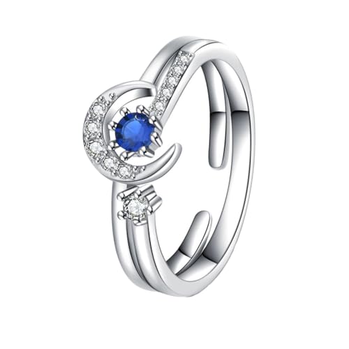 LRXIYODE 1 Stück Romantischer Sterndesign Ring Verstellbarer Offener Finger Ring für Damen Zwei in Eins Schmuck als für Besondere Anlässe von LRXIYODE