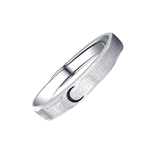 LRXIYODE 1 Stück Silber Ringe mit Verstellbarem Design Kreatives Mond und Sonnenmuster für Valentinstag Verlobung Festivals und Besondere Anlässe von LRXIYODE