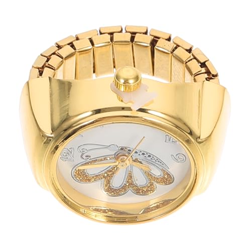 LRXIYODE 1 Stück Stylische Fingeruhr Schmetterlingsdesign Eleganter Ring für Frauen Hochwertigem Legierungsmaterial als Schmuckstück für Besondere Anlässe von LRXIYODE