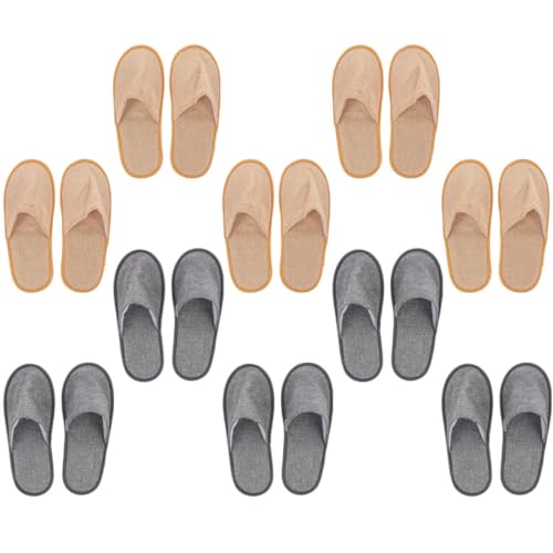 LRXIYODE 10 Paare Faltbare Wiederverwendbare Hausschuhe mit Eva sohle Rutschfest Platzsparend für Damen und Herren als Gäste Reiseslipper Bequem und Langlebig von LRXIYODE