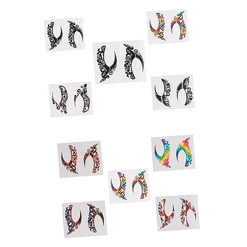 LRXIYODE 10 Paare Stylische Augen Aufkleber für Eyeliner und Lidschatten Sticker für Festivals Partys und Kostüme Leicht und Bequem Auffälliges Design Einfach Anzuwenden von LRXIYODE