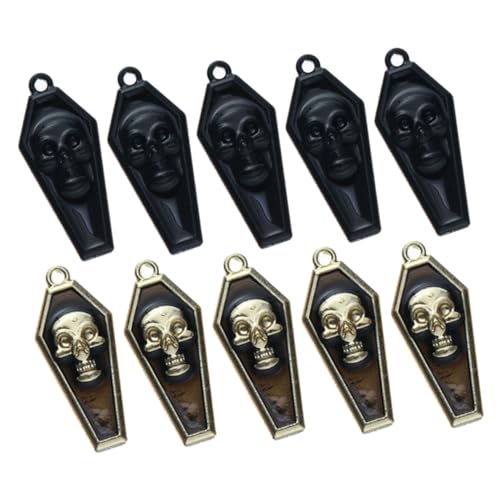 LRXIYODE 10 Stck. Teiliges Metall Schädel Anhänger Charms für Schmuckherstellung Leichtes Kleines Design Vielseitig für Halsketten Armbänder DIY Bastelprojekte Modisch und Langlebig von LRXIYODE
