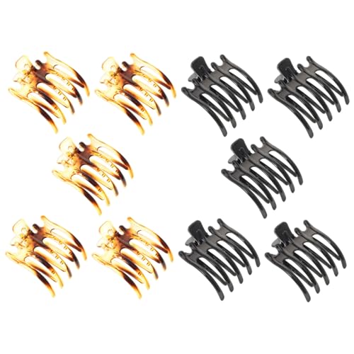 LRXIYODE 10 Stück Große Teilig Haarspangen Damen Zahn Haarklammern in Schwarz und Schildpatt Robuste Haarkrallen aus Resin Rutschfest für Alltag Party und Styling Vielseitige Haarklammern von LRXIYODE