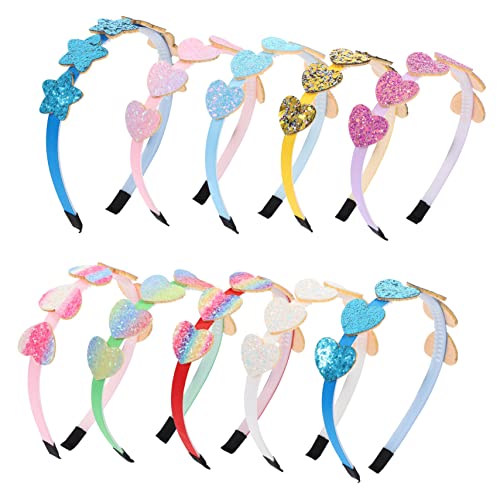 LRXIYODE 10 Stück Herzform Haarreifen mit Glitzer für Partys und Besondere Anlässe für Mädchen Bequem und Langlebig Perfektes Accessoire für Valentinstag und Fotoshootings von LRXIYODE
