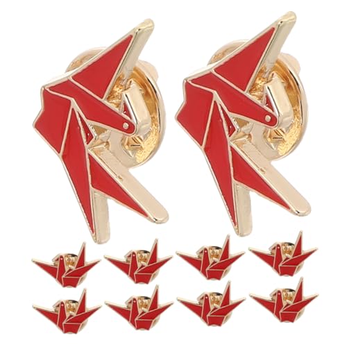 LRXIYODE 10 Stück Origami Broschen aus Hochwertiger Legierung Niedliche Cartoon Anstecknadeln für Damen Modische Vielseitige Schmuckpins zur Dekoration von Kleidung und Taschen von LRXIYODE