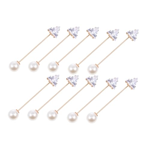 LRXIYODE 10 Stück Perlenbroschen Pullover Cardigan Clips Modische Strickjacken Broschennadeln mit Funkelnden Strass Kristallen Dekorative Sicherheitsnadeln für Damenbekleidung Vielseitige von LRXIYODE