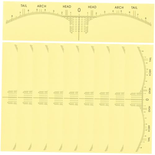LRXIYODE 10 Stück Teiliges Augenbrauen Lineal aus Robustem PVC Breites Einseitig Abziehbares Augenbrauen Schablonen Tool für Präzises Makeup und Microblading Gelb für Damen Positionieren von LRXIYODE